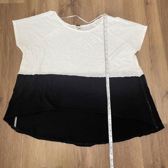 We The Free White and Black Blockcore, Oversized Asymmetrical T-Shirt - Picture 7 of 9